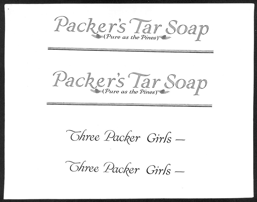 Packer’s Tar Soap Large Printer’s Proof "Three Packer's Girls" c1910-14 (#1)