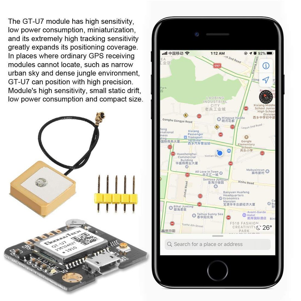 2pcs GT-U7 GPS Module High Sensitivity Low Power Consumption Compatible with ...