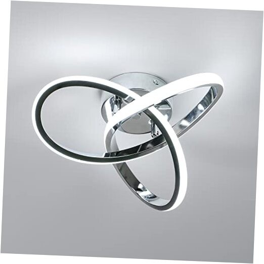Modern Ceiling Light, 6500K Cool White Led Ceiling Light Fixture, Silver-6500K