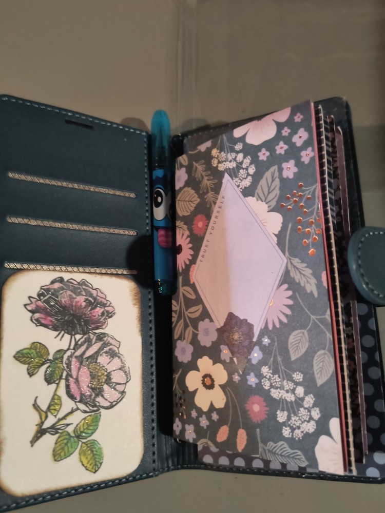 Handmade mini altered phone case journal
