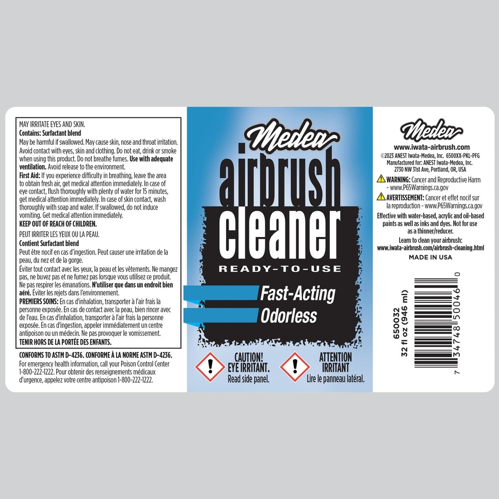 Medea Airbrush Cleaner 32 Oz – Ready-to-use Solution For Air