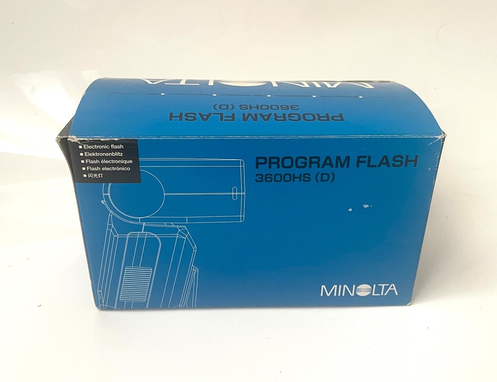 Minolta Program Flash 3600HS (D) Shoe Mount Camera Flash with Box, Case, Manual