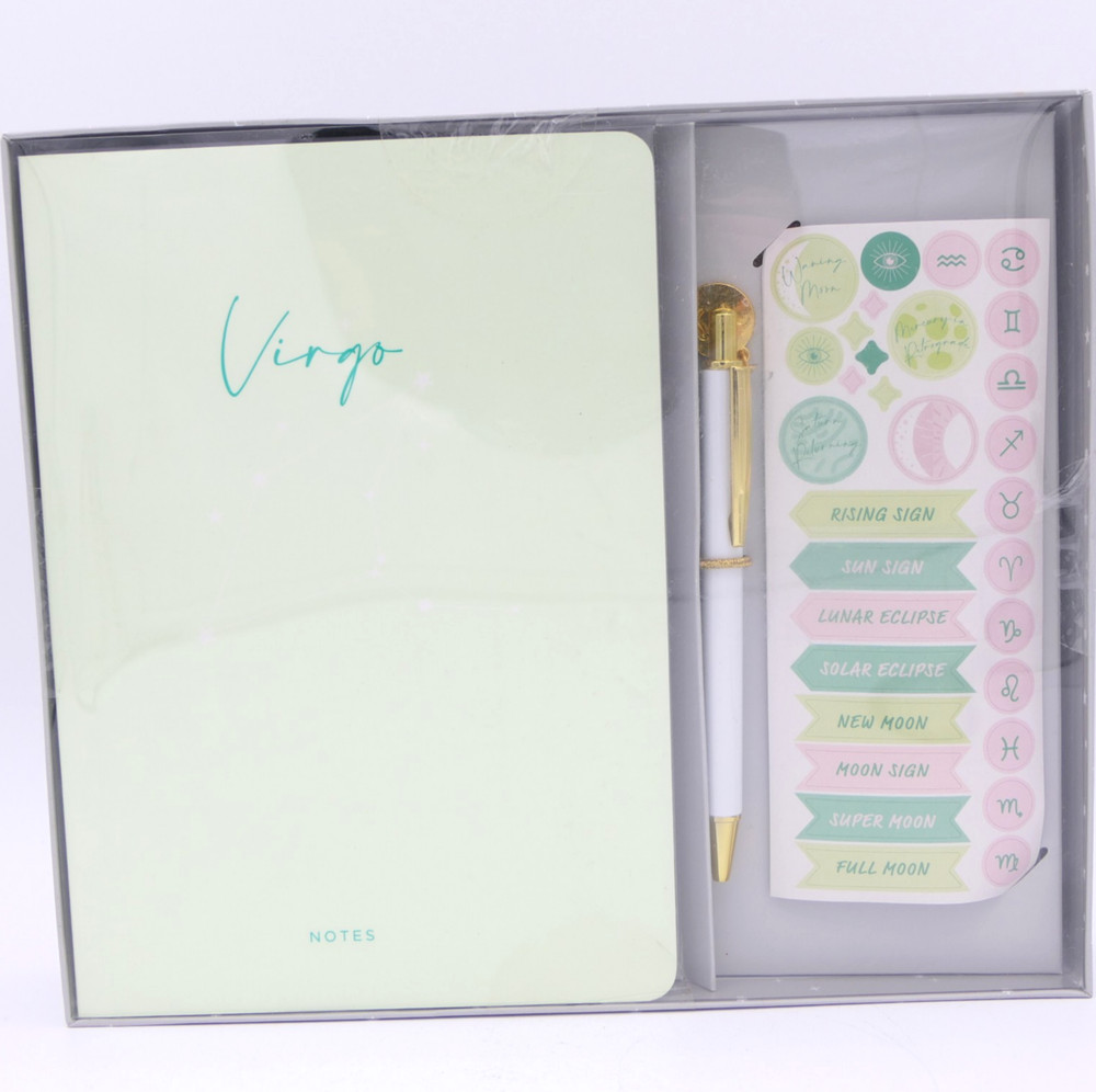 Gartner Studios Virgo Astrology Casebound Journal Kit w/ Pen & 3 Sticker Sheets