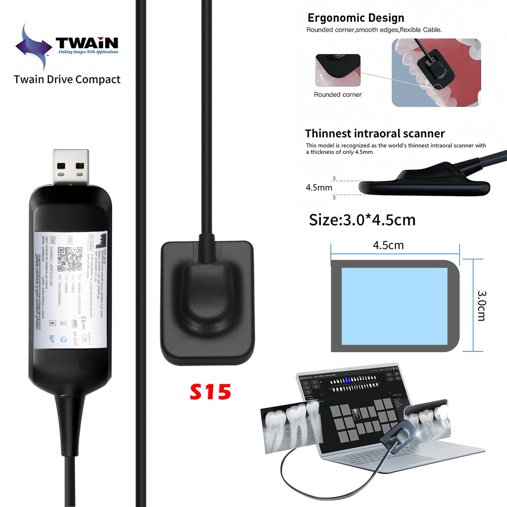 Dental Sensor Unit digital Sensor Image HD Sensor Size 1.5