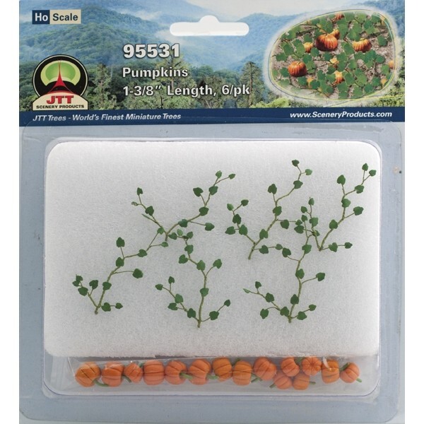 JTT Scenery Products ~ HO scale ~ Pumpkins 1-3/8" long, 6/PK ~ 0595531