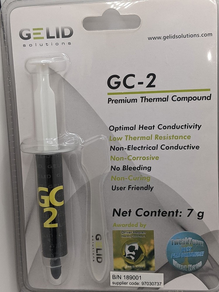 2 Pack: Gelid GC-2 Premium Thermal CPU Cooling Compound, Net Content 7 grams eac