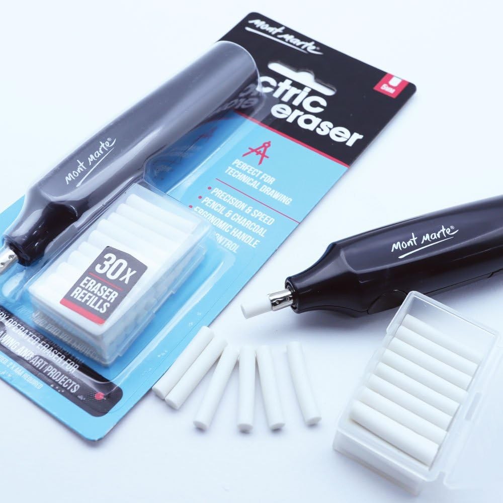 Mont Marte Electric Eraser, Includes 30 Eraser Refills. Original Version