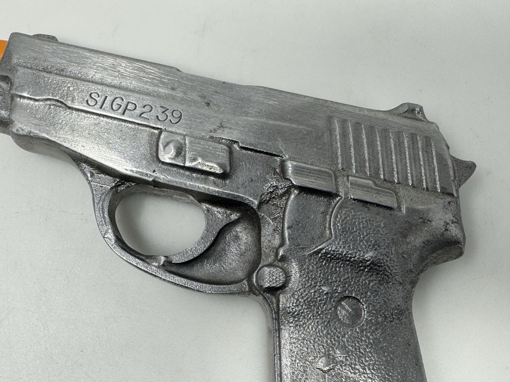 DUMMY GUN 9mm Style Solid Cast Metal Compact Pistol HOLSTER Mold Prop Training