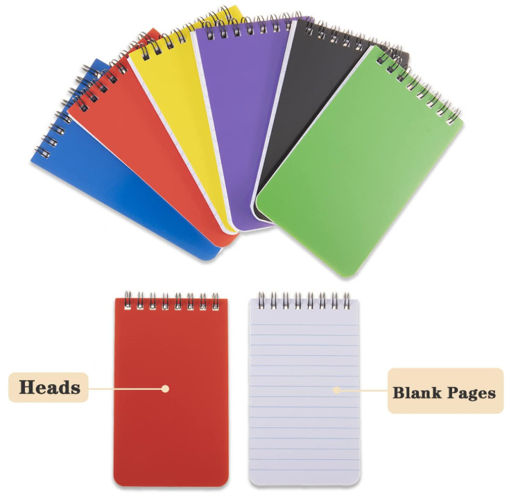 6 pack Pocket Notebook Small Notepad Pocket Notepad Small Spiral Notebooks 3X5''