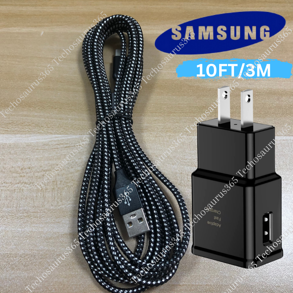 USB Fast Charger Wall Power Adapter 10Ft Long Type C Cable For Samsung Android