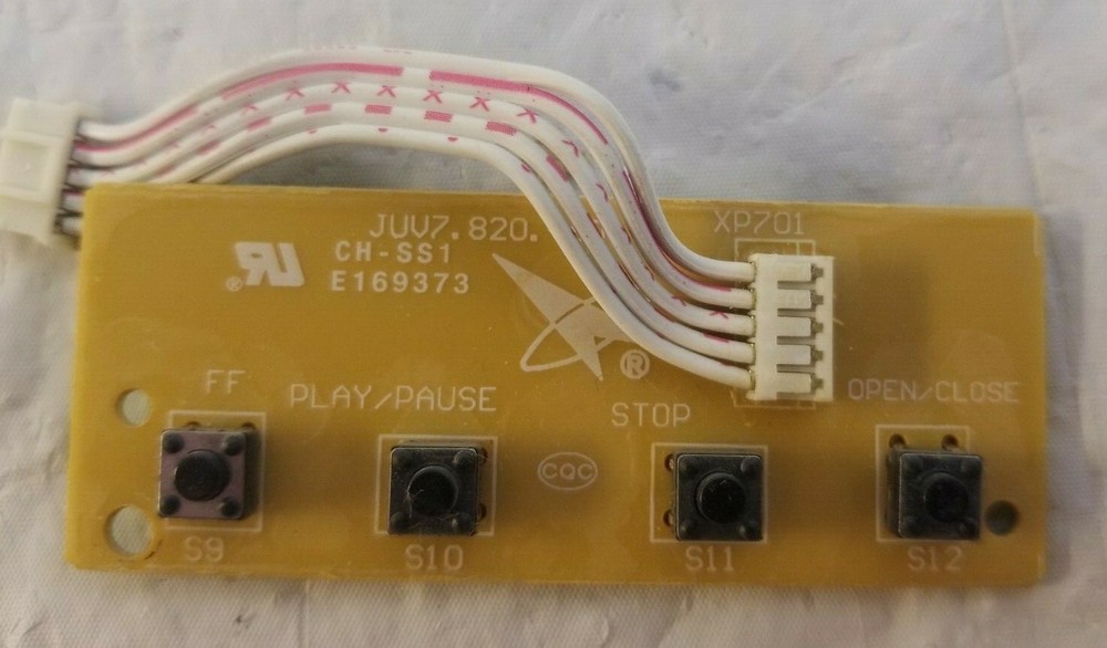 APEX ADV-3750 VCR & DVD Player FUNCTION BUTTON PCB BOARD Working