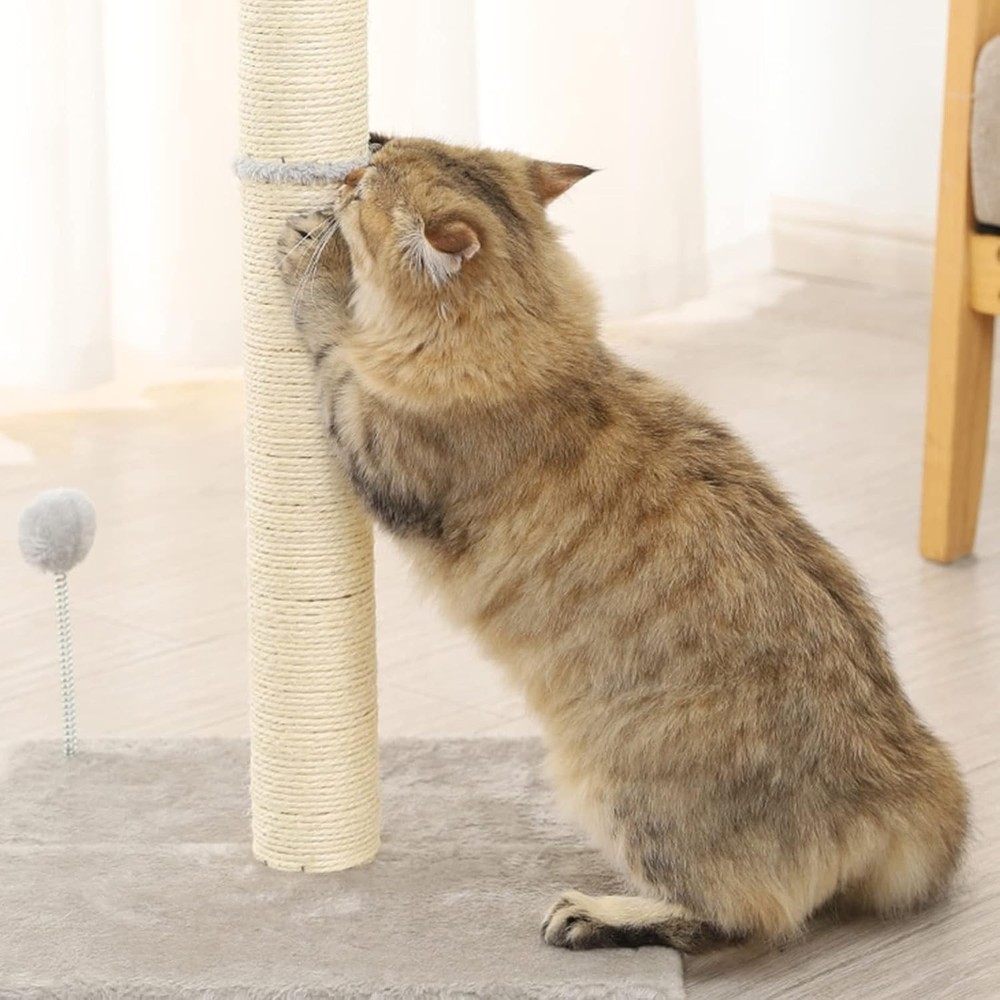 15" Cat Scratching Replacement Posts Natural Sisal Scratcher Post L, White