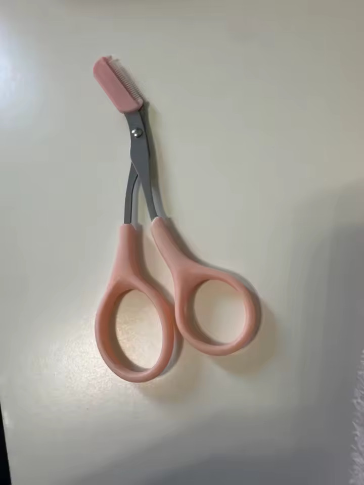 Pink Eyebrow Shaping Scissors with Comb Accessory Cosmetic Grooming Makeup Tool