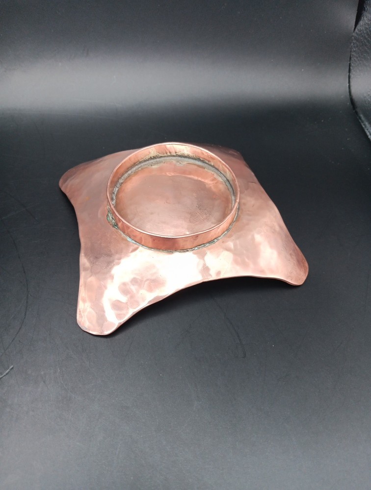 Vintage Solid Copper Trinket Dish 4"x 4"