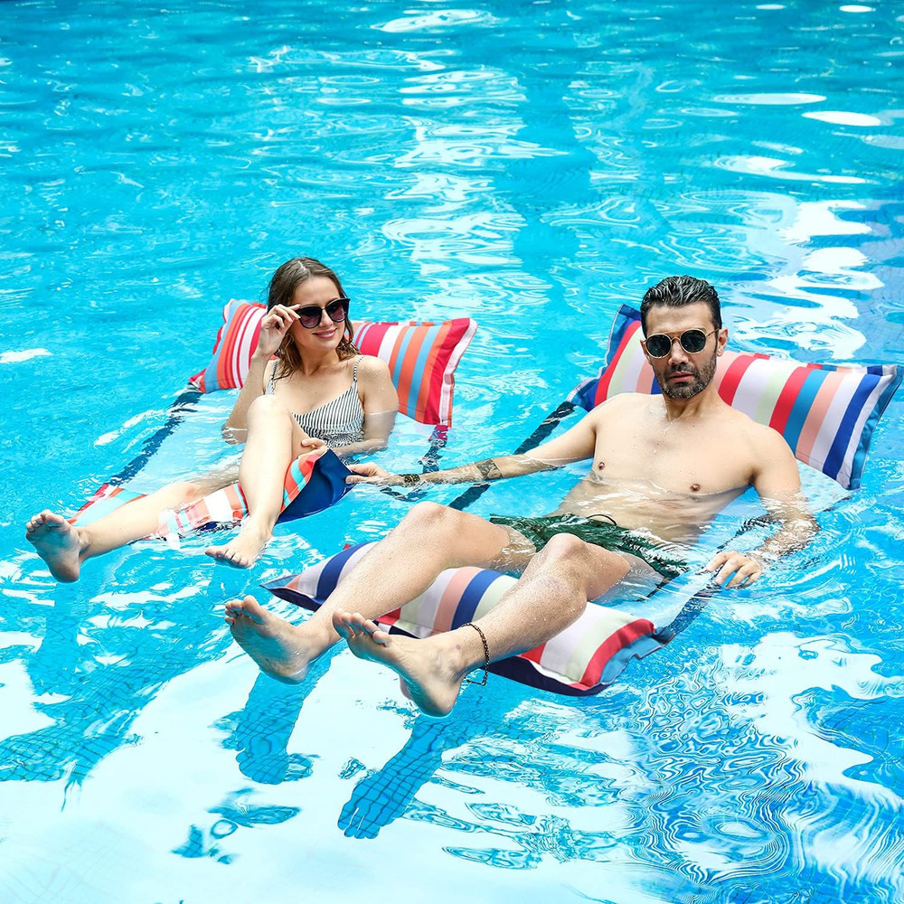 Fabric Pool Hammock Floats, XL, 2Pack Inflatable Multi Purpose Water Hammocks Fl