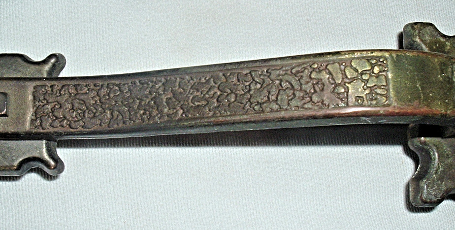 Arts & Crafts Mission era SOLID BRASS Front DOOR HANDLE w Thumb LATCH