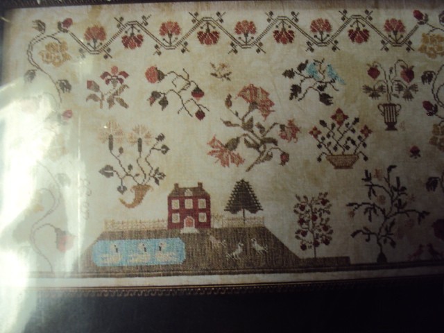 With Thy Needle and Thread Manor at Quaker Hill sampler cross stitch