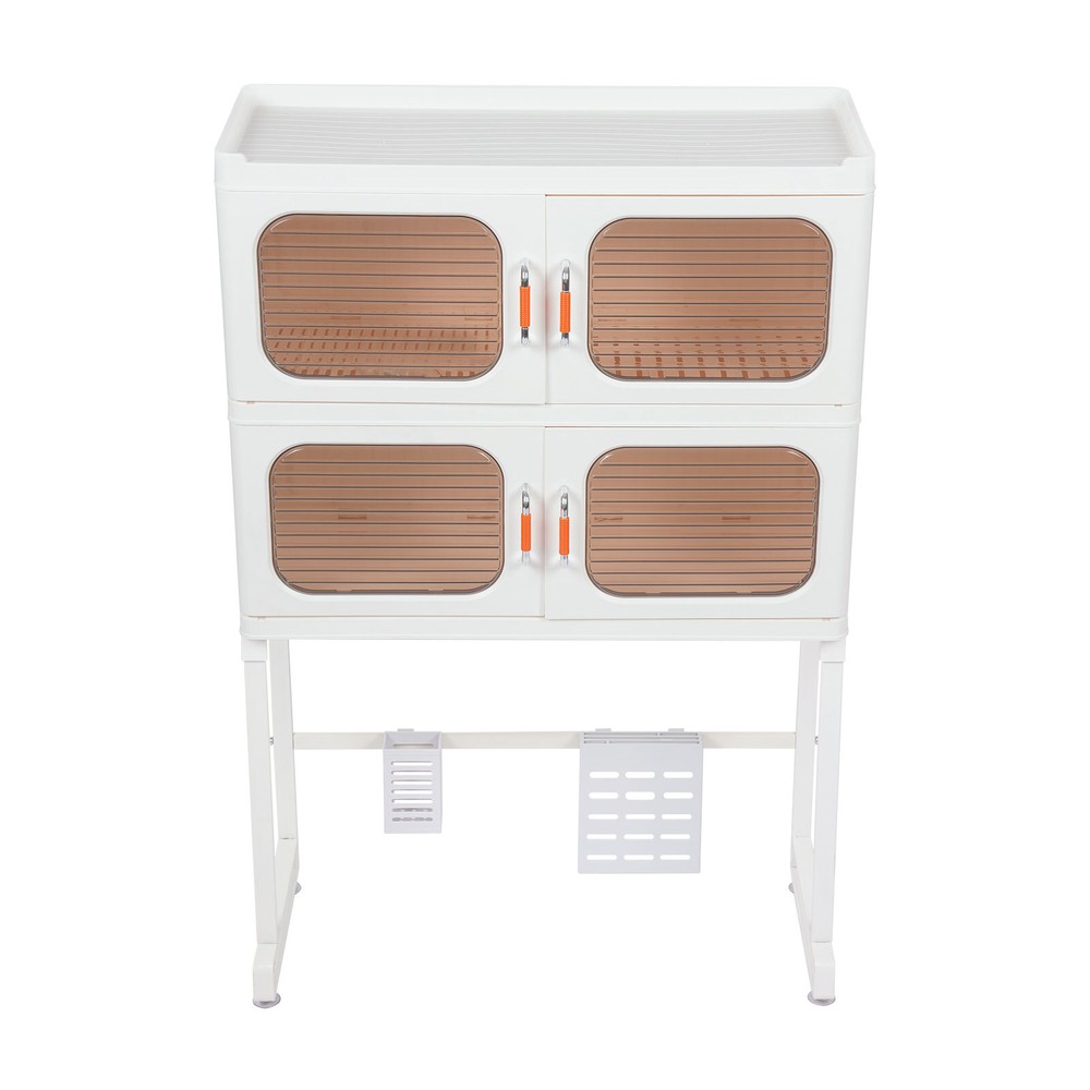 2-Layers Standing Kitchen Shelf Kitchen Cabinet Standing Storage Shelf White