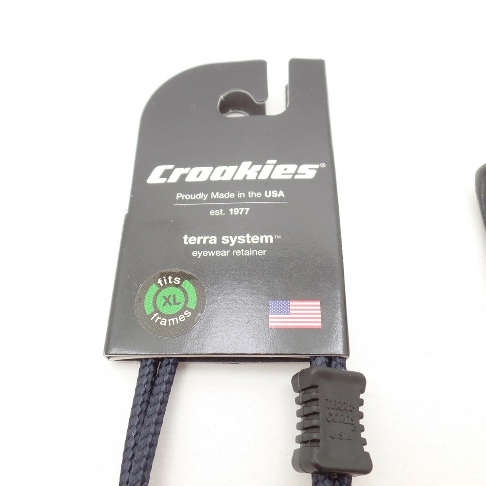 Croakies Terra System Adjustable XLL End Navy New Authentic USA