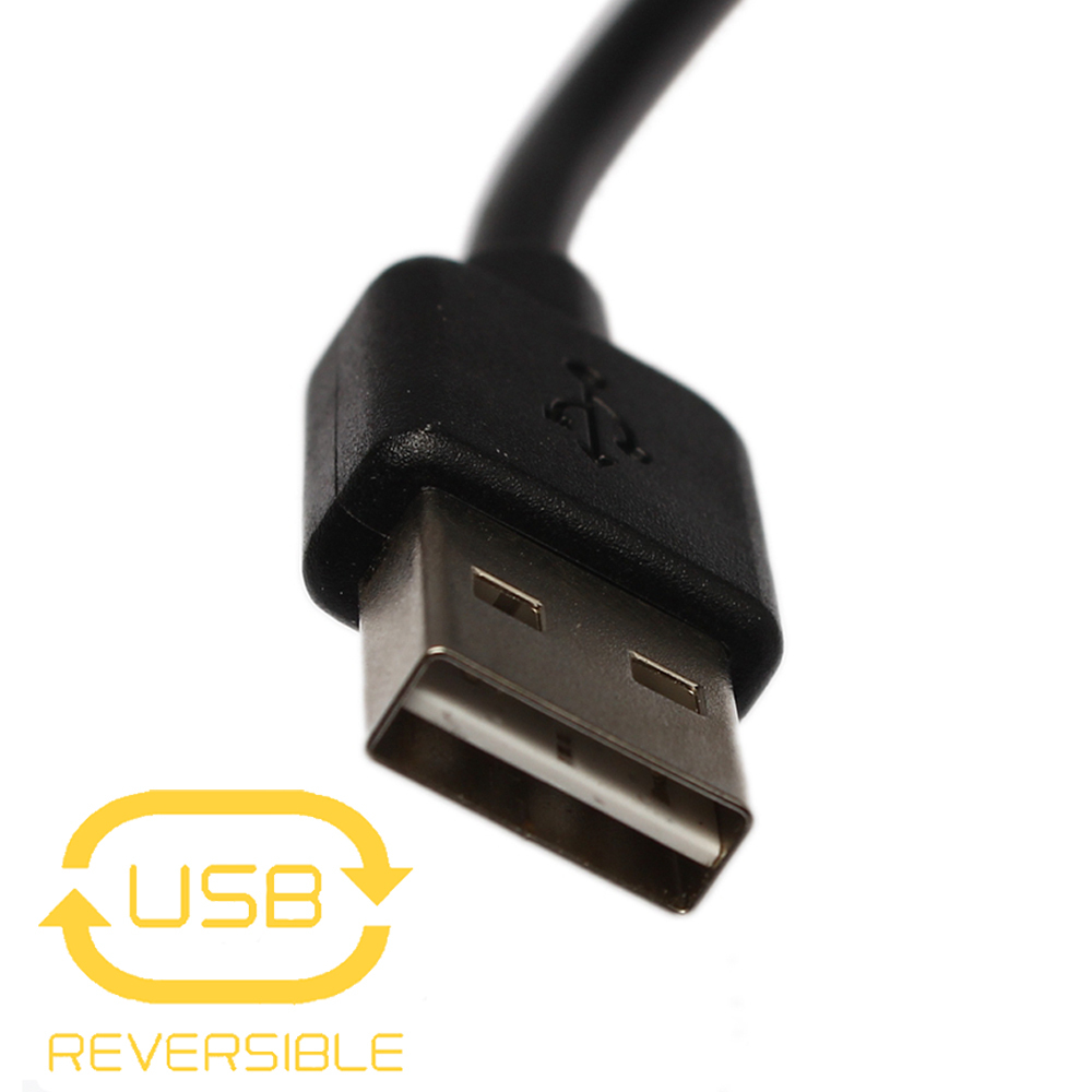 Double-Sided Reversible Micro USB to Reversible USB 2.0 Sync/Charging Cable Cord