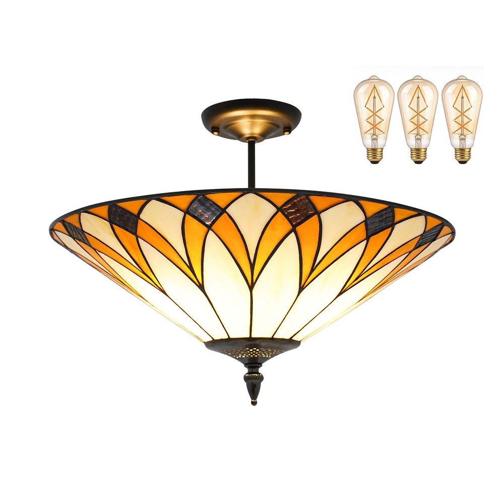 Ceiling Light, Stained Glass Ceiling Light Fixture, Flush Mount Ceiling Light US