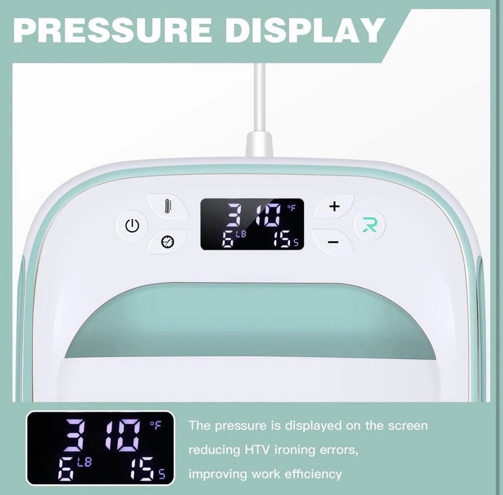 HTVRONT Heat Press Machine For Sublimation - 10”x 10” - White/Green - NEW