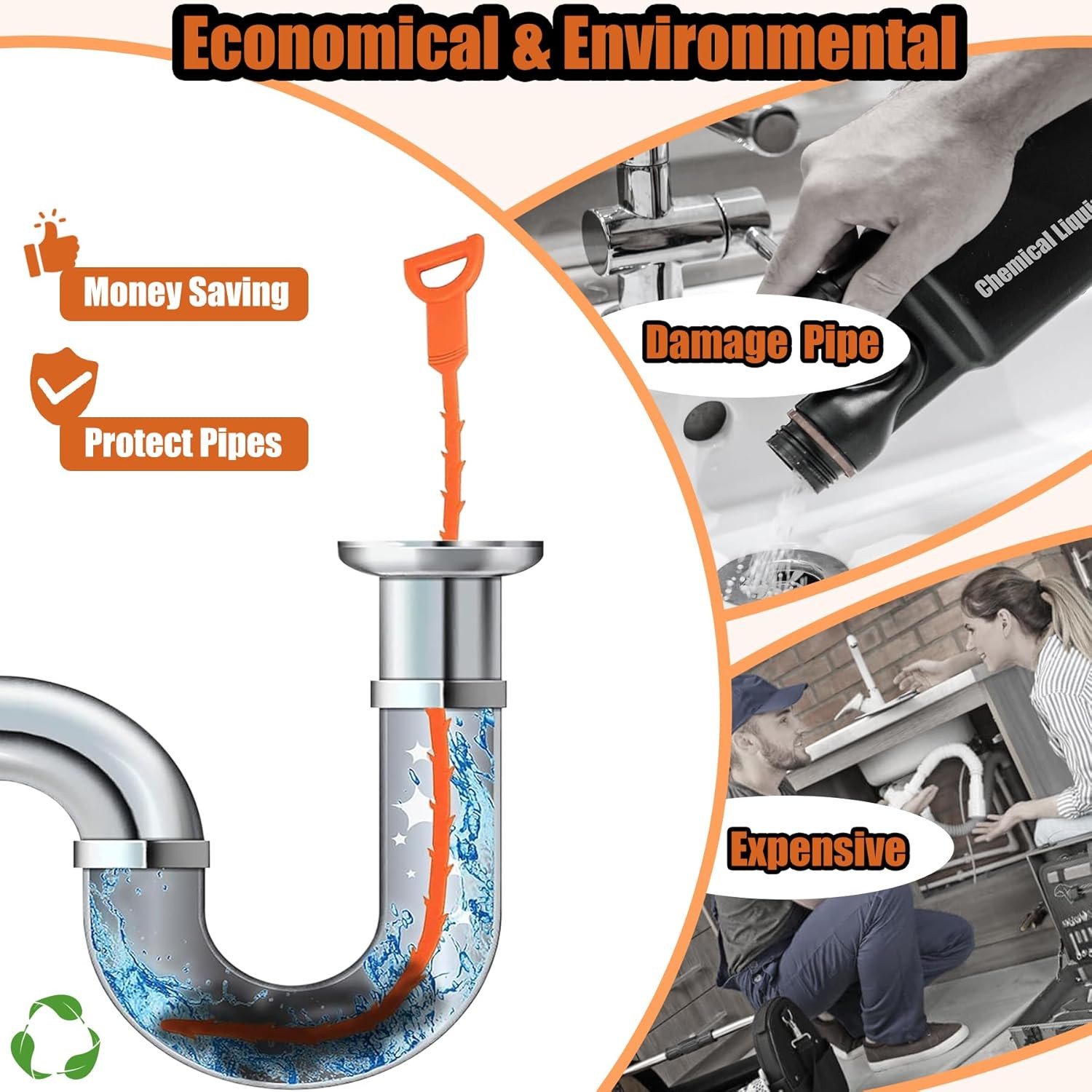 Drain Hair Catcher 20 Inch Drain Snake Shower Drain Hair Trap Clog Remover Lot