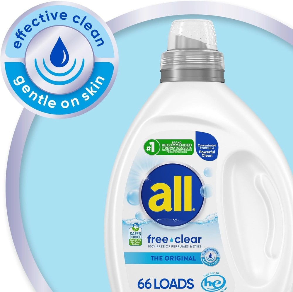 All Free Clear, Original, Liquid Laundry Detergent, 50 Oz, 66 Loads