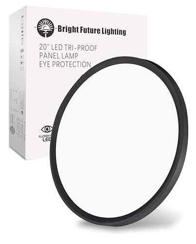 1Pack 20 Inch Large LED Flush Mount Ceiling Light, 20Inch-1Pack Black