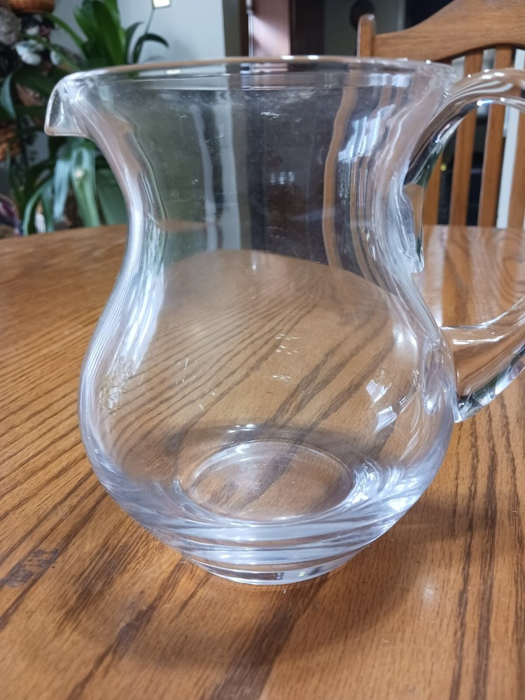 Small Clear Water Pitcher 6" high