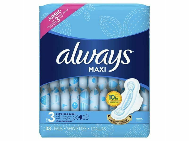 Always Maxi Pad Light Blue 33 Pads/Extra Long Super