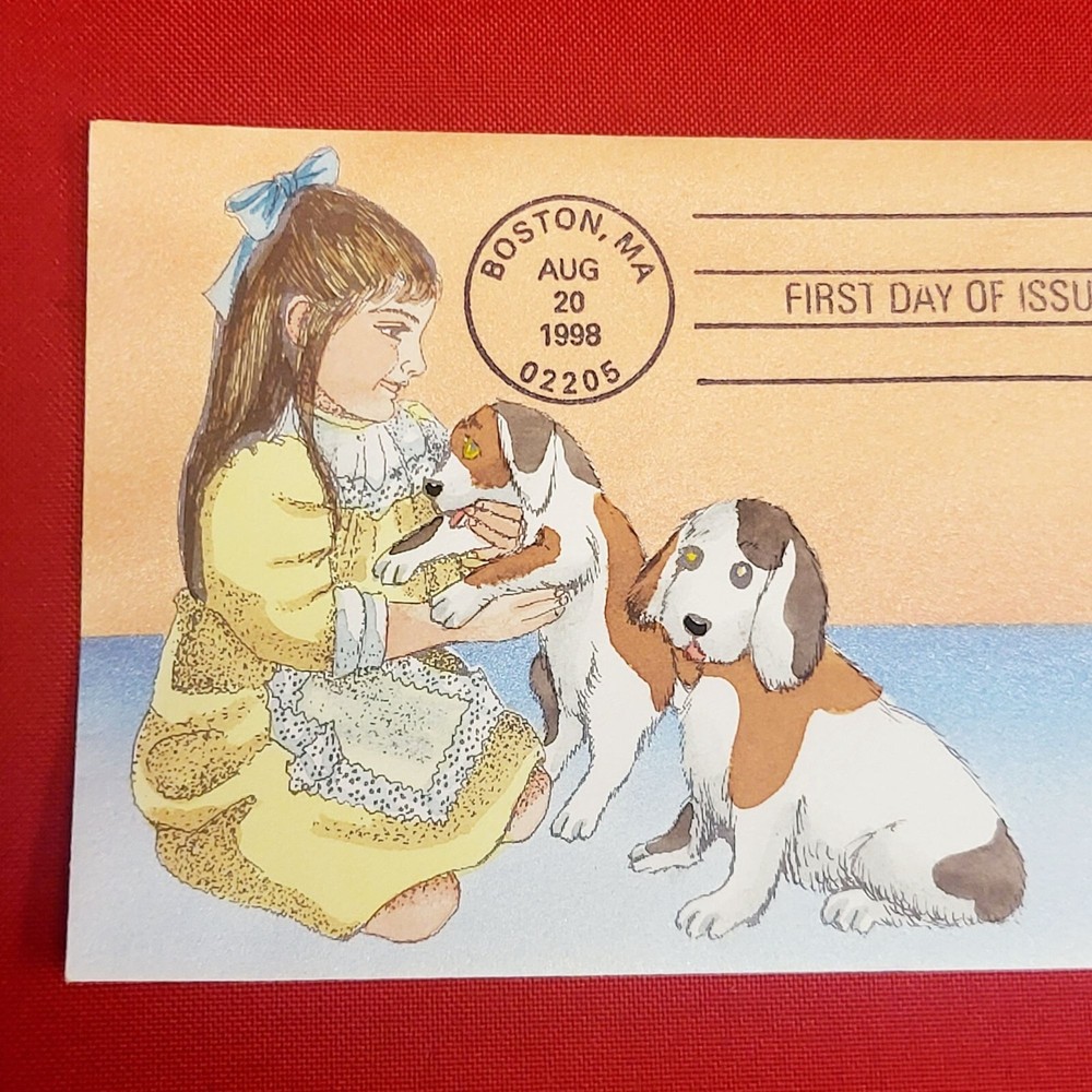 First Day of Issue Dog Stamp Cache Envelope Enclosure