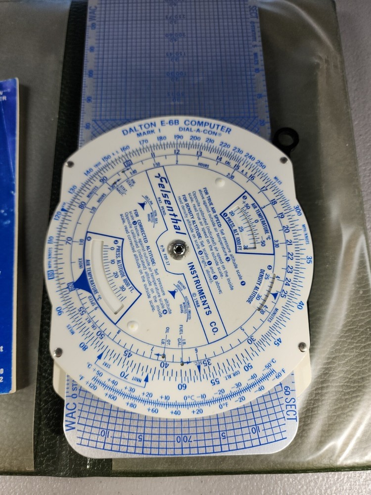 Felsenthal Dalton E6B Computer for pilots w/ folder & Instructions