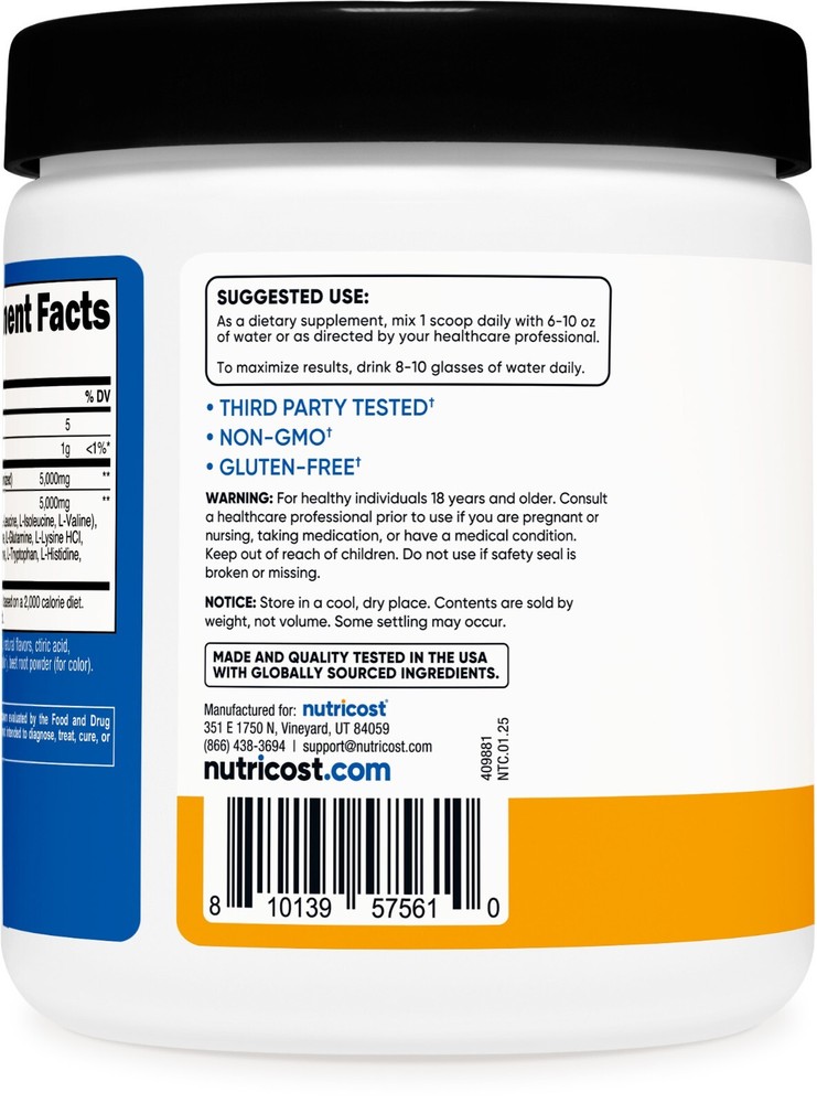 Nutricost Creatine + Aminos 30 Servings (Peach Mango Flavored)