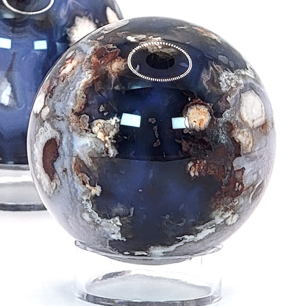 Blue Flower Agate Sphere- Over 2" Diameter - WYSIWYG