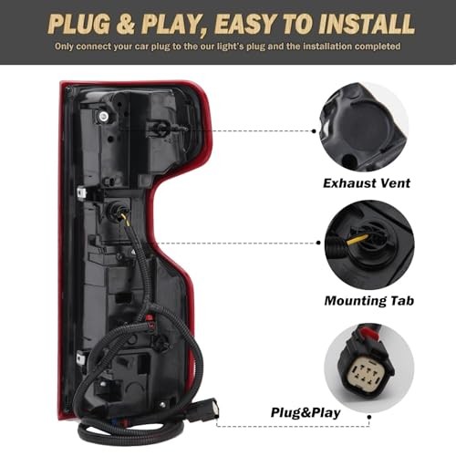 LED Tail Light Assembly Compatible with 2019-2023 Left Driver Side Led Type