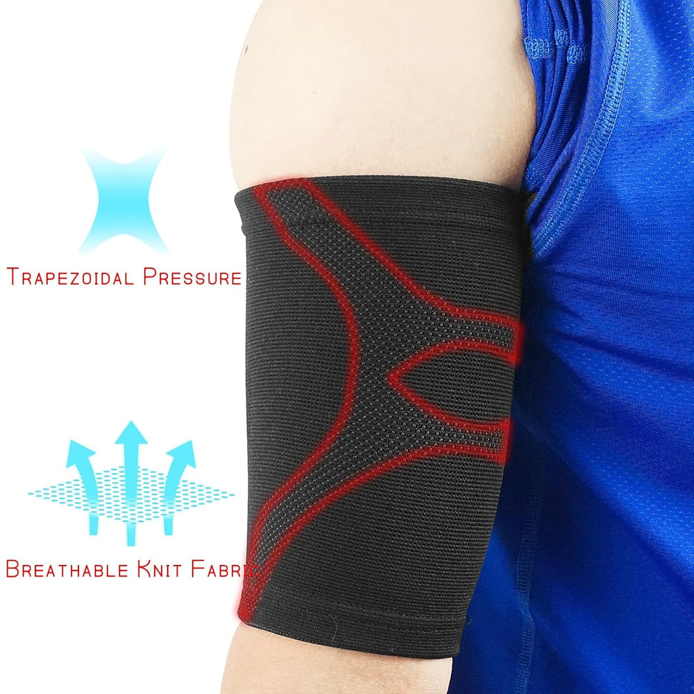 Luwint Bicep Tendonitis Brace, Knitted Compression Upper Arm Sleeve (Medium)