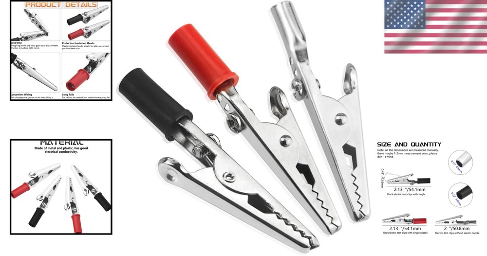 Versatile 22PCS Alligator Clips for Electrical Testing & Soldering: Red & Black