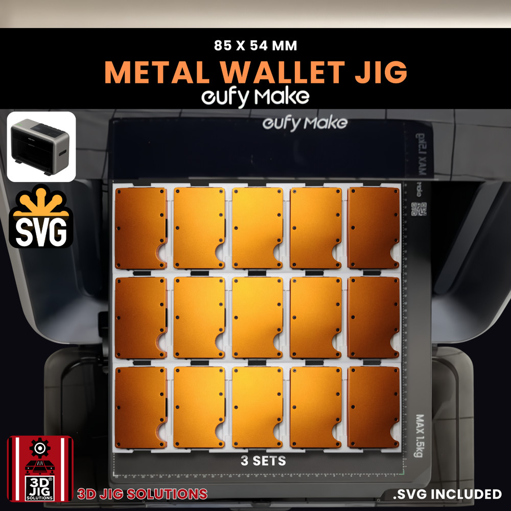 EufyMake E1 UV Printer Jig | Metal Wallet Template