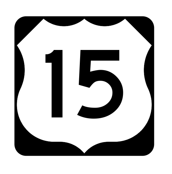 US Route 15 Sticker Decal