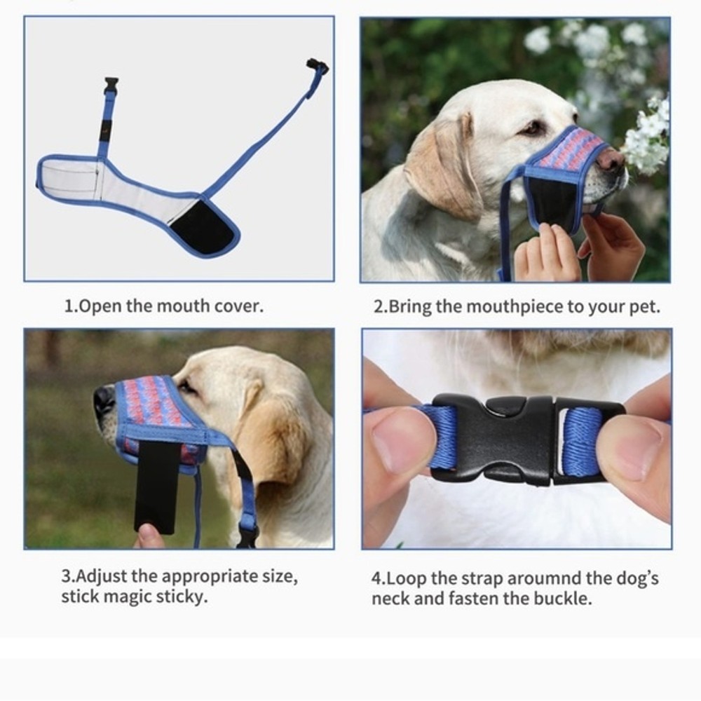 Dog Muzzle Nylon XS Print Muzzle Air Mesh Breathable Adjustable Loop Pets OC3A