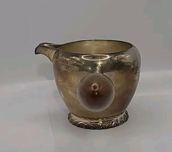 Friedman Silver Co Wood Handled Small Pitcher Gravy Boat Silverplate