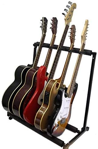 5 Guitar Stand Five Instrument Display Rack Folding Nice Quality