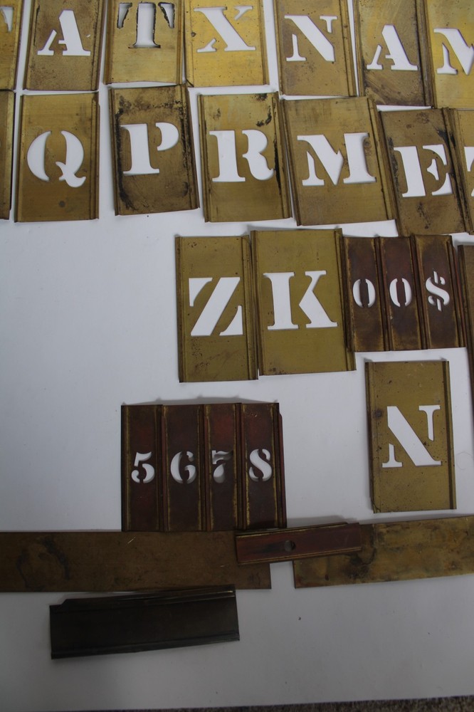 Antique Large Brass Reese's Stencils Lot