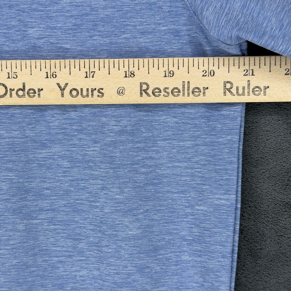 Straight Down Mens Small Blue Heathered Quarter Zip Golf Pullover A04412