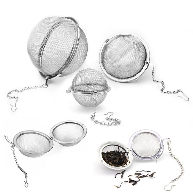 Stainless Steel Tea Ball Infuser Mesh Locking Strainer Kitchen Tool 5pcs