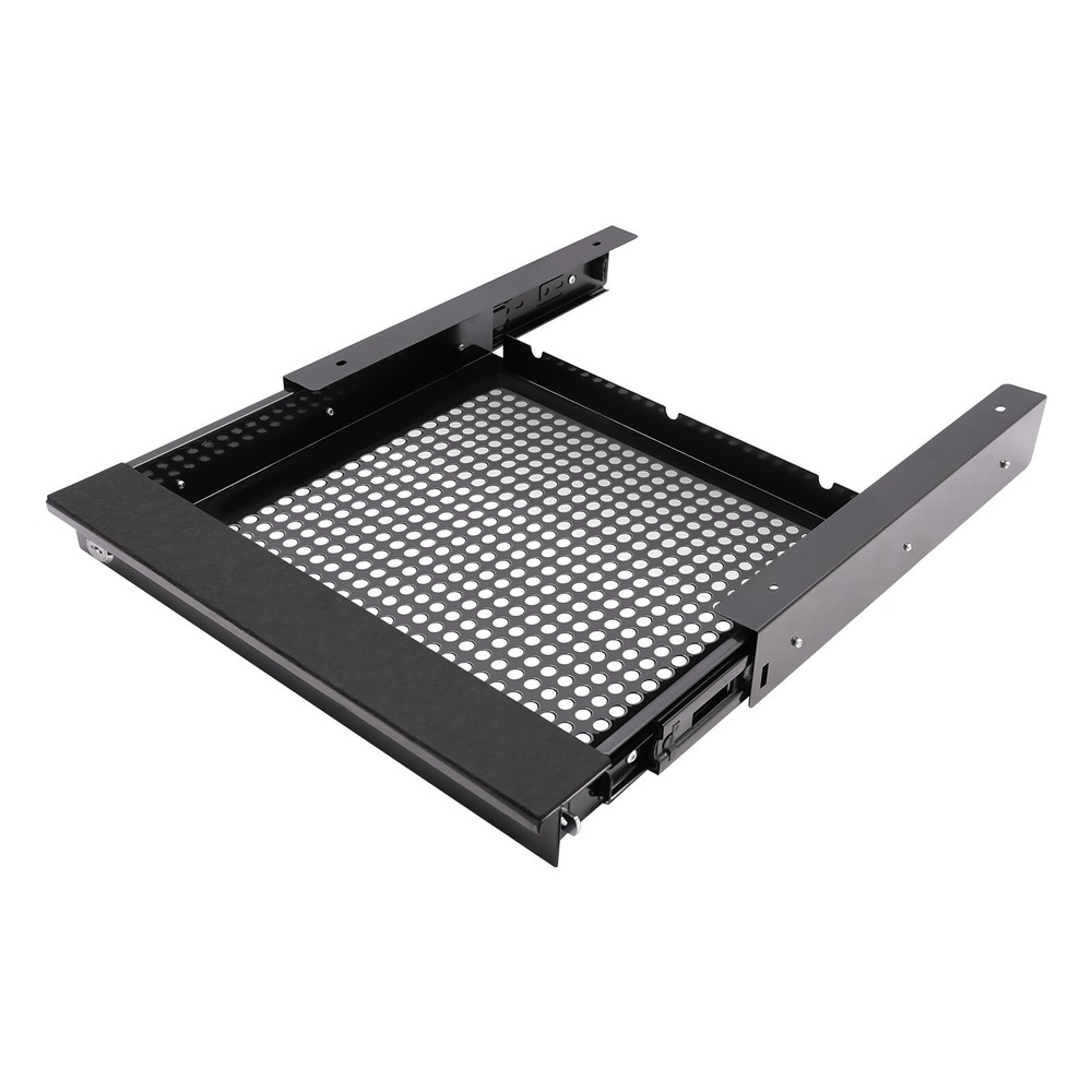 14” Modern Sliding Pull-out Drawer Storage Organizer for Standing Desks Black