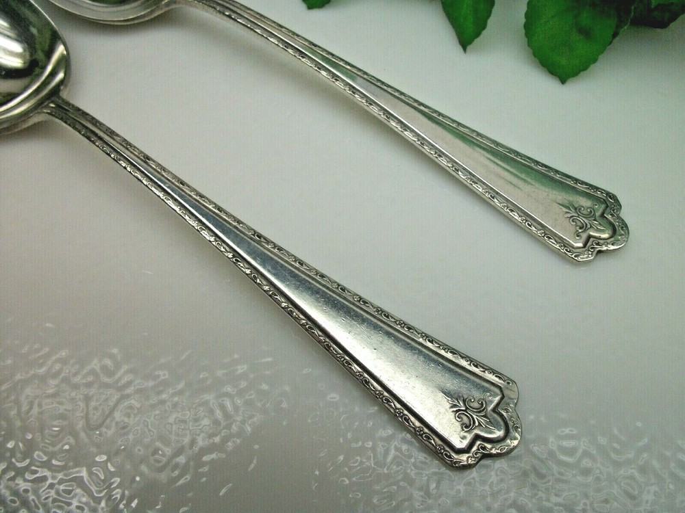 Vintage Oneida Rockford Silver BRADFORD Silverplate Solid Serving Spoons 1929
