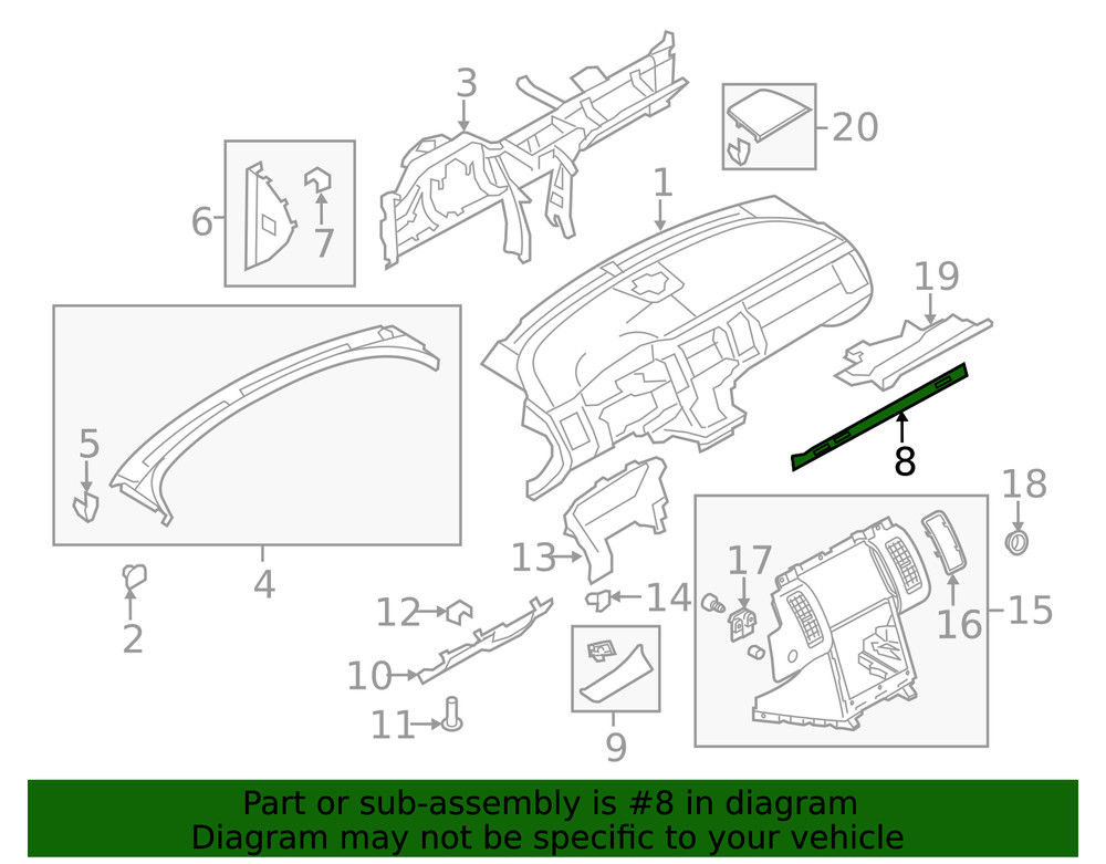 Genuine Ford Molding Panel DA8Z-7404338-AC