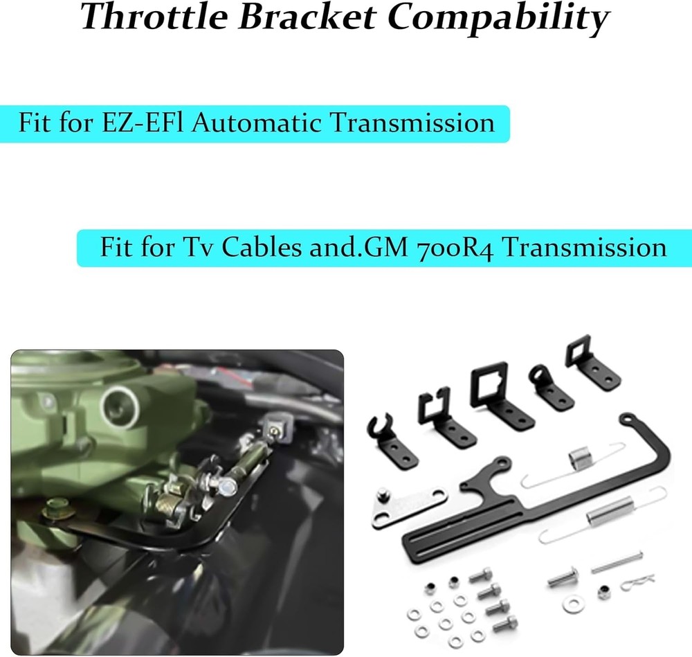 Adjustable Throttle Cable Mount Kit for 700R4 and TH350 Automatic Transmissions